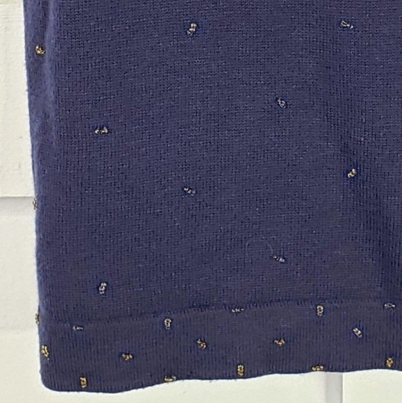 Lilly Pulitzer Navy Top With Gold Beading, Size Large - Picture 5 of 8